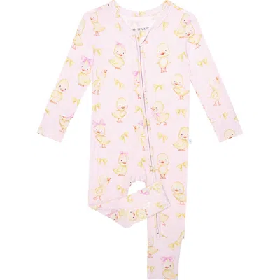 Posh Peanut Babies'  Edwina Convertible Zip Footie In Pink