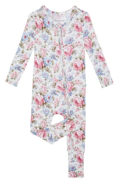 Posh Peanut Babies'  Etta Fitted Convertible One-piece Pajamas In White