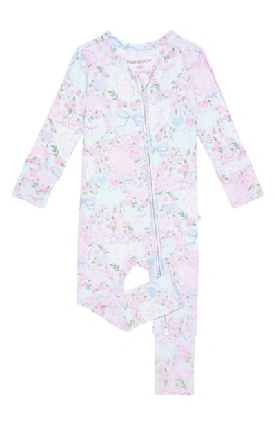 Posh Peanut Babies'  Fitted Convertible One-piece Pajamas In Blue