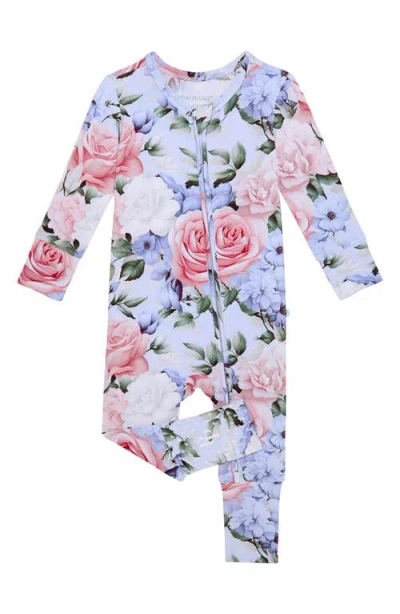 Posh Peanut Babies'  Fitted Convertible One-piece Pajamas In Blue