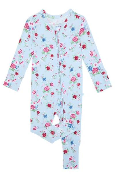 Posh Peanut Babies'  Fitted Convertible One-piece Pajamas In Blue