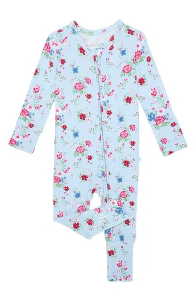 Posh Peanut Babies'  Fitted Convertible One-piece Pajamas In Blue