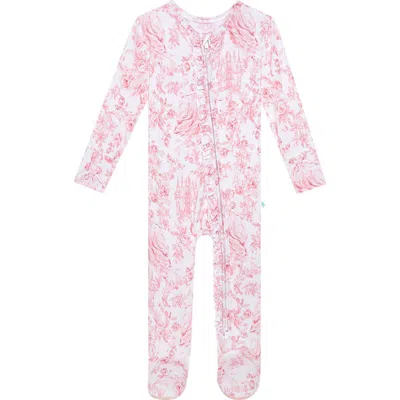 Posh Peanut Babies'  Fitted Zip Footie In Pink