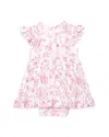 Posh Peanut Girls' Antoinette Ruffled Bodysuit Dress - Baby In Pink