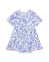 Posh Peanut Girls' Briar Ruffled Bodysuit Dress - Baby In Blue