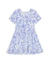 Posh Peanut Girls' Briar Short Sleeve Ruffled Twirl Dress - Little Kid, Big Kid In Blue