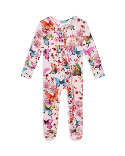 Posh Peanut Girls' Butterfly Zip Front Footie - Baby In Open Pink