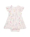 Posh Peanut Girls' Clementine Ruffled Bodysuit Dress - Baby In White