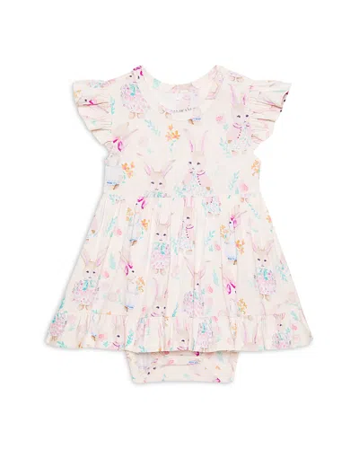 Posh Peanut Kids' Girls' Clementine Ruffled Bodysuit Dress - Baby In White