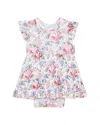 Posh Peanut Girls' Etta Pointelle Ruffled Bodysuit Dress - Baby In White