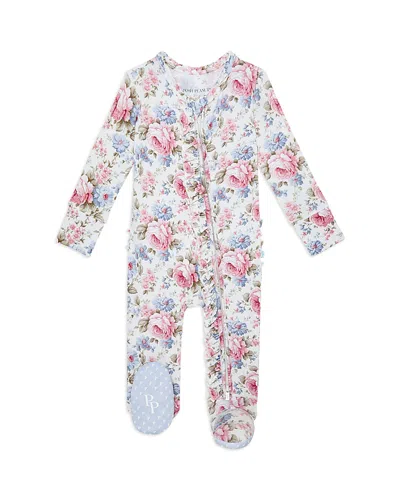 Posh Peanut Kids' Girls' Etta Ruffled Footie - Baby In White