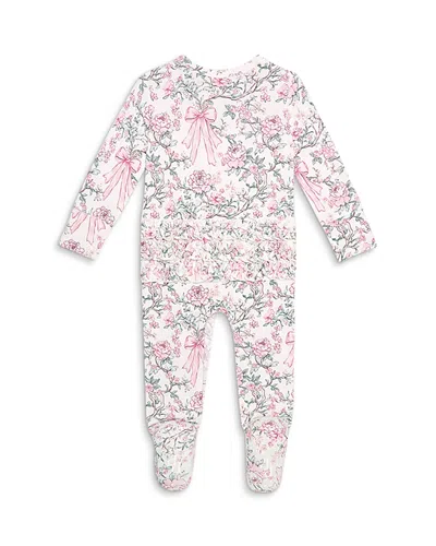 Posh Peanut Girls' Irene Ruffled Zippered Footie - Baby In Pink