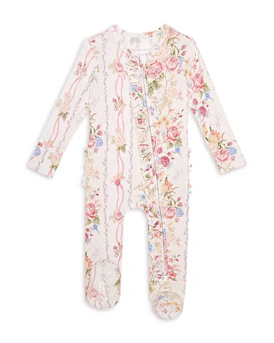 Posh Peanut Girls' Janey Ruffled Footie - Baby In White