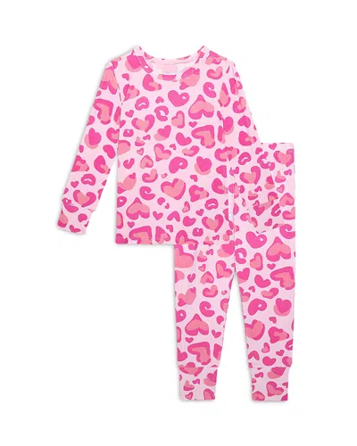 Posh Peanut Girls' Love Leopard Classic Pajama Set - Little Kid In Pink