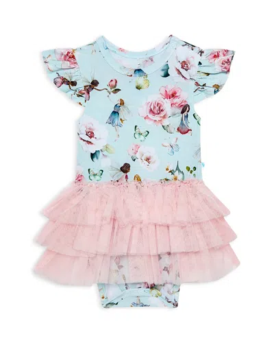 Posh Peanut Girls' Melinda Short Sleeve Tulle Skirt Bodysuit - Baby In Blue