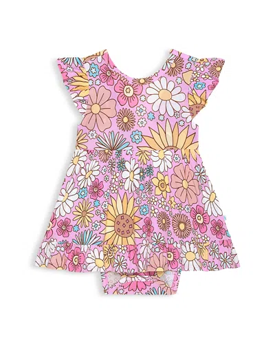 Posh Peanut Girls' Presley Tie Back Ruffled Bodysuit Dress - Baby In Multi