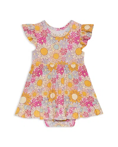 Posh Peanut Girls' Rosalinda Ruffled Bodysuit Dress - Baby In Pink