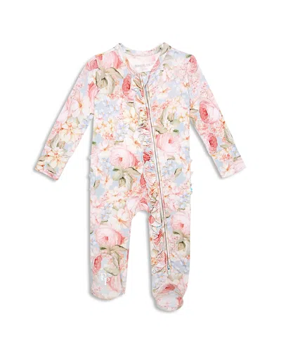 Posh Peanut Girls' Rose Dreams Ruffled Zip Footie - Baby In Multi