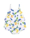Posh Peanut Girls' Sorrento Floral Tiered Ruffle Bubble Romper - Baby