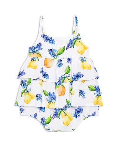 Posh Peanut Girls' Sorrento Floral Tiered Ruffle Bubble Romper - Baby