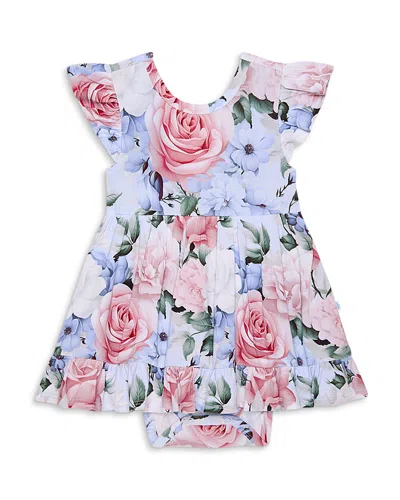 Posh Peanut Girls' Tie Back Ruffled Bodysuit Dress - Baby In Multi