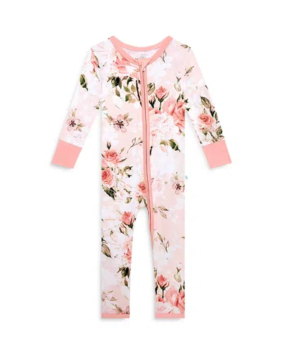 Posh Peanut Girls' Vintage Pink Rose Convertible Footie - Baby In Light/pastel Pink