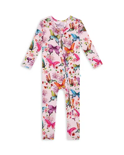Posh Peanut Girls' Watercolor Butterfly Convertible One Piece - Baby In Pink