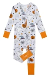 Posh Peanut Ichabod Fitted Convertible One-piece Pajamas In Gray