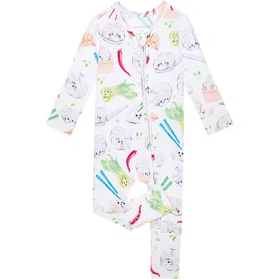 Posh Peanut Babies'  Kids' Dumplings Convertible Zip-up Footie In White