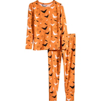 Posh Peanut Kids' Hendrix Bat Print Fitted Two-piece Pajamas
