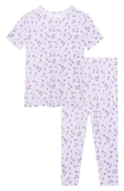 Posh Peanut Kids' Jeanette Fitted Two-piece Pajamas In Purple