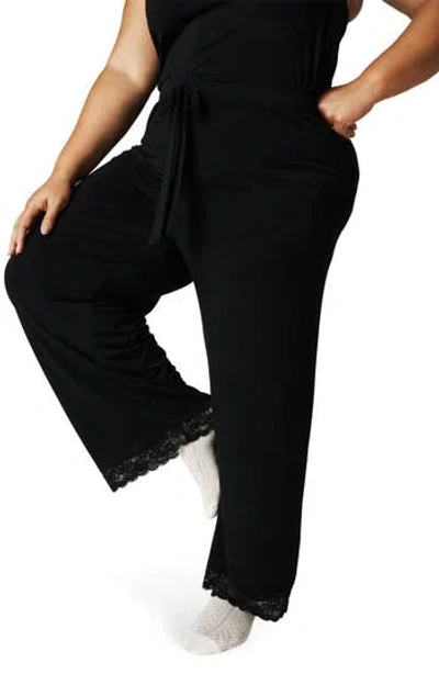 Posh Peanut Lace Pajama Pants In Black