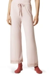 Posh Peanut Lace Trim Pajama Pants In Pink