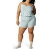 Posh Peanut Lace Trim Pajama Romper In Green