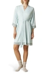 Posh Peanut Lace Trim Robe In Blue