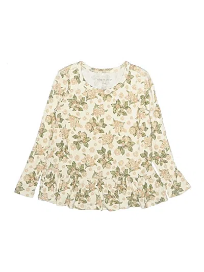 Pre-owned Posh Peanut Kids' Long Sleeve Blouse In Ivory