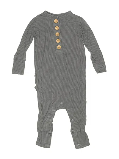 Pre-owned Posh Peanut Babies' Long Sleeve Onesie In Gray