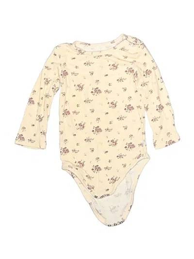 Pre-owned Posh Peanut Kids' Long Sleeve Onesie In Ivory