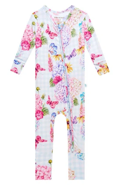 Posh Peanut Babies' Nicolette Fitted Convertible Footie Pajamas In Light/ Pastel Blue