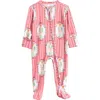 Posh Peanut Nutcracker Zip Footie In Pink