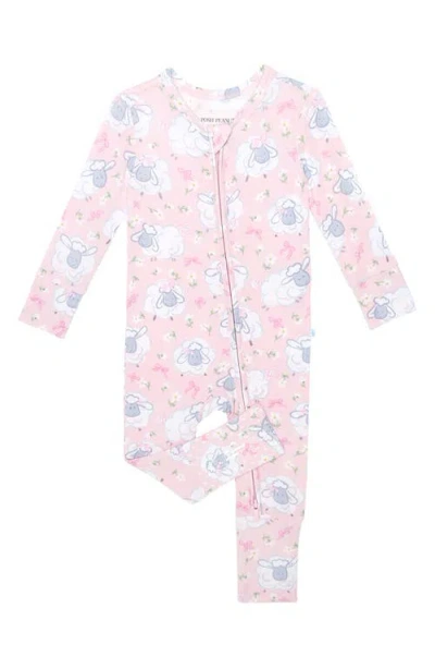 Posh Peanut Babies'  Paula Convertible Zip Footie In Pink