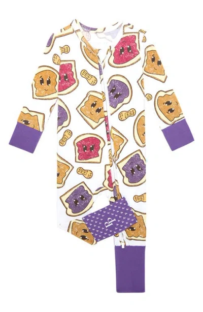 Posh Peanut Babies'  Peanut Butter Jelly Convertible One-piece Footie In Multi