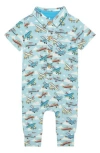 Posh Peanut Planes Zip Footie In Blue
