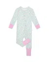 Posh Peanut Prairie Floral Convertible Footie - Baby In White