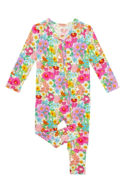 Posh Peanut Babies'  Print Convertible Footie In Pink