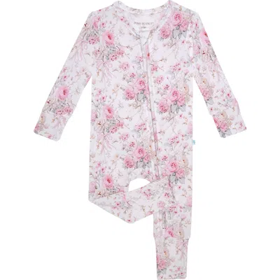 Posh Peanut Babies'  Print Convertible One-piece Footie In Pink
