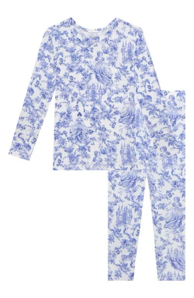 Posh Peanut Babies'  Print Fitted Two-piece Pajamas In Blue
