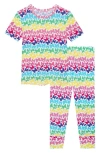 POSH PEANUT RAINBOW BUTTERFLY FITTED TWO-PIECE PAJAMAS