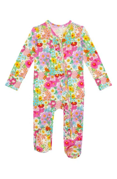 Posh Peanut Babies'  Ruffle Fitted Footie Pajamas In Multi