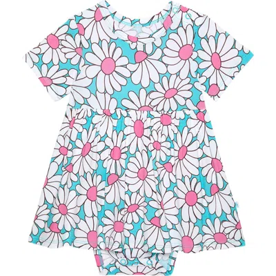 Posh Peanut Babies'  Ruffle Skirted Bodysuit In Blue